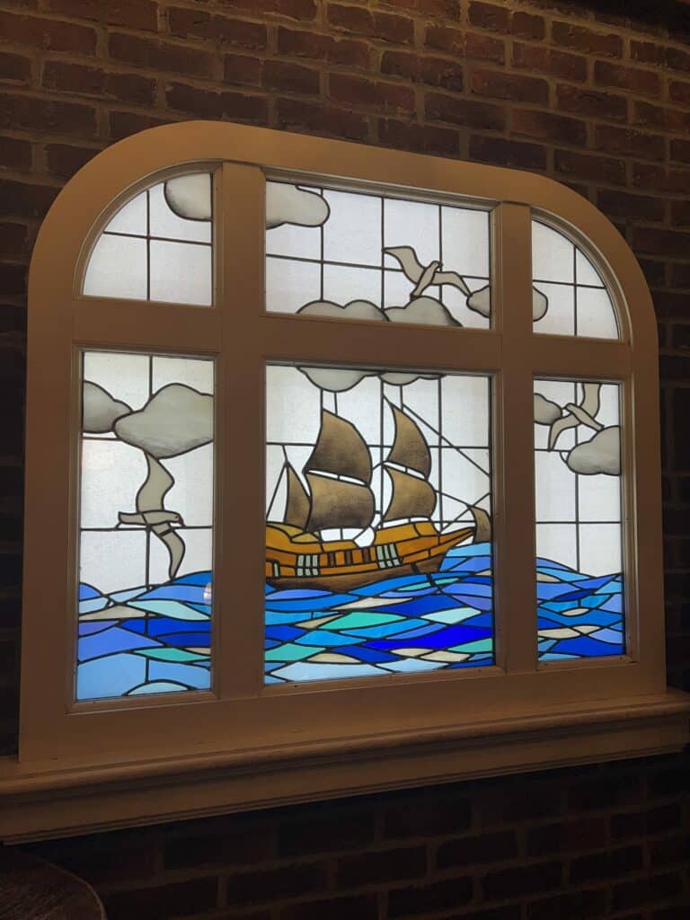 Stunning Ship Design!! Installed Stained Glass Window