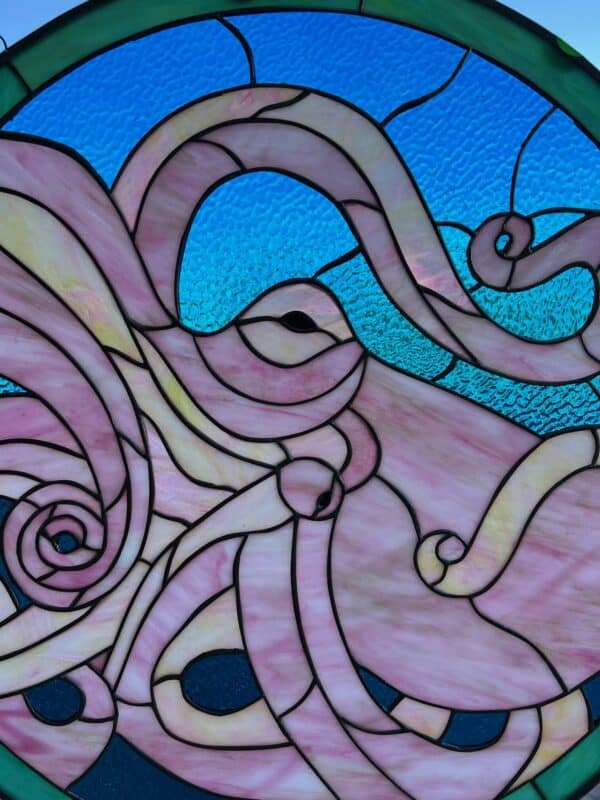 Incredible! Octopus Stained Glass Window Panel