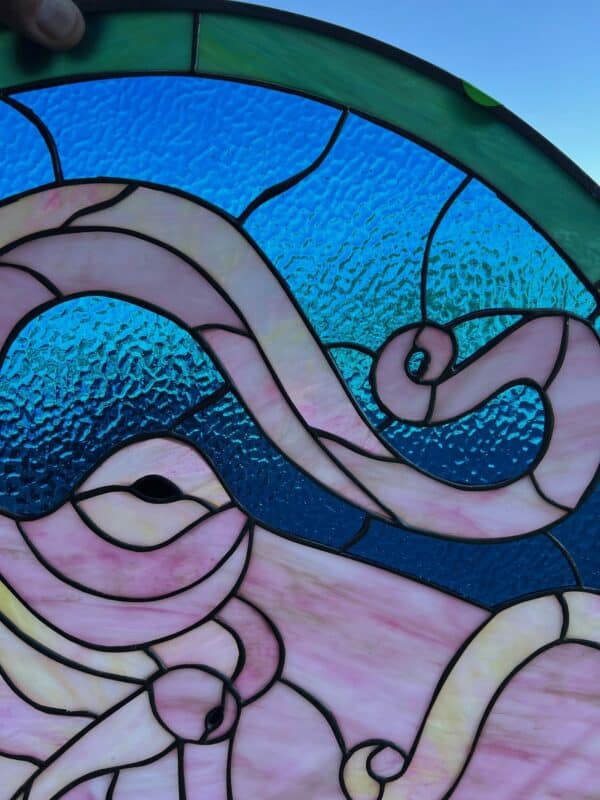 Incredible! Octopus Stained Glass Window Panel