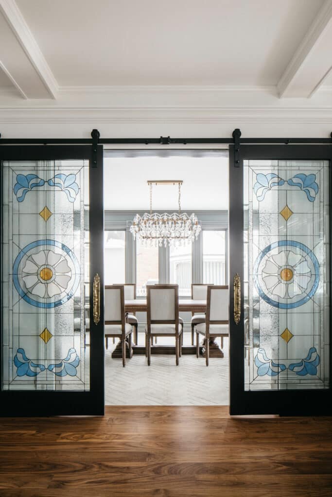Beautiful! Victorian Flower Room Divider with Barn Door Hardware