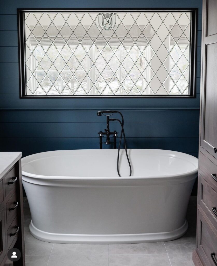 Beautiful Classic Diamond Style Window installed over a Bathtub