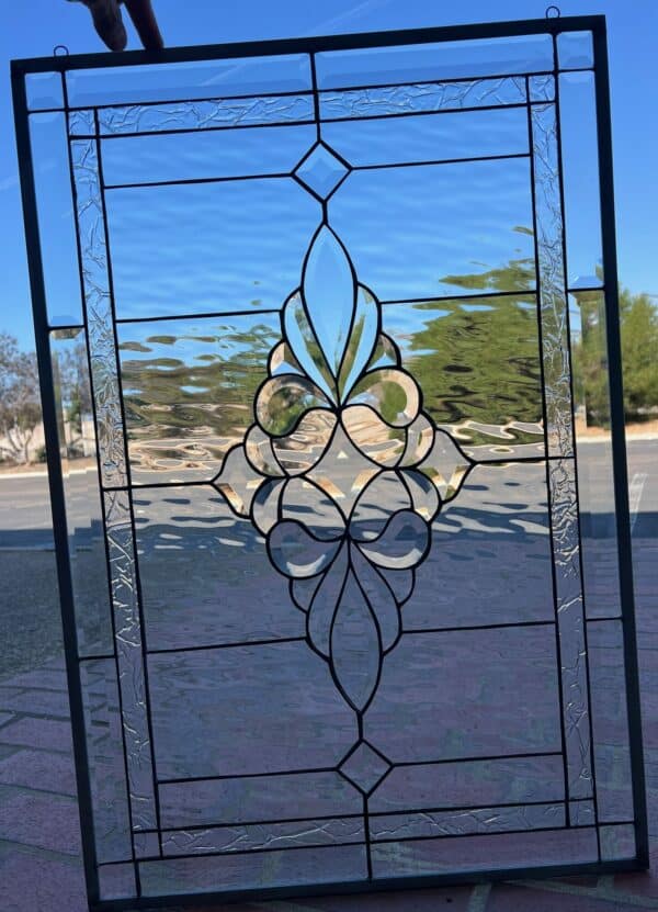 The Danville Beveled All Clear Stained Glass Window Panel