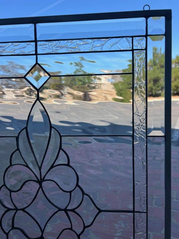 The Danville Beveled All Clear Stained Glass Window Panel