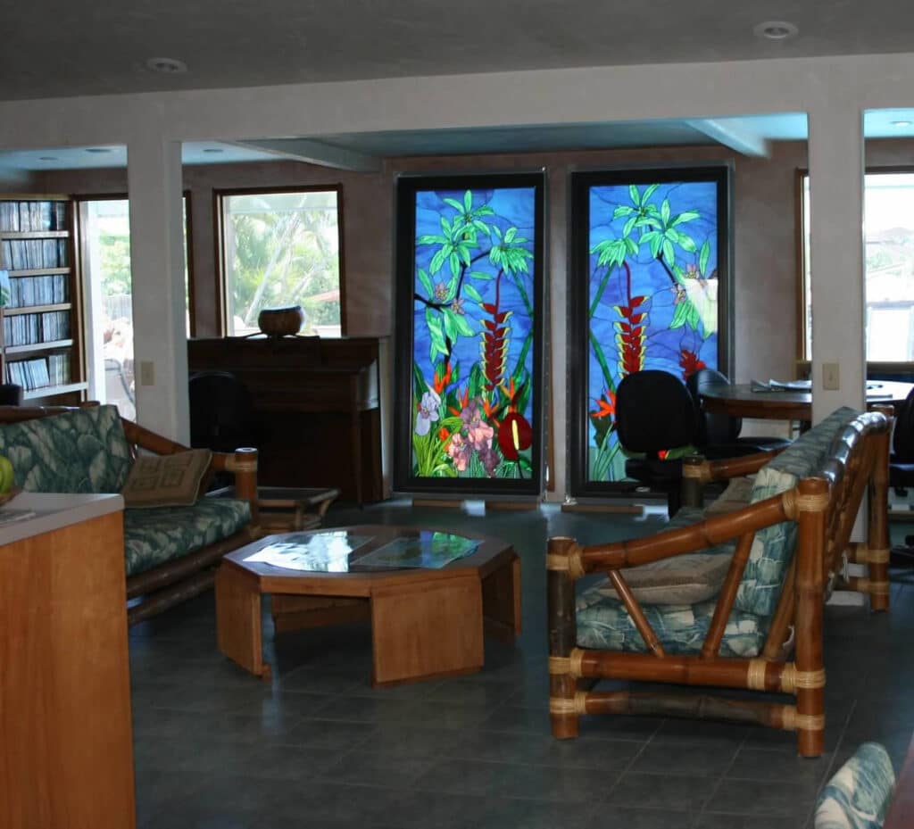 Stained Glass Hawaiian Flowers, shipped directly to Maui