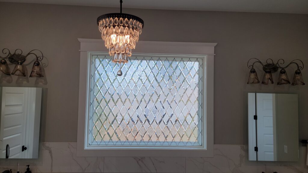 Beautiful Diamond Glass Stained Glass Window Installed