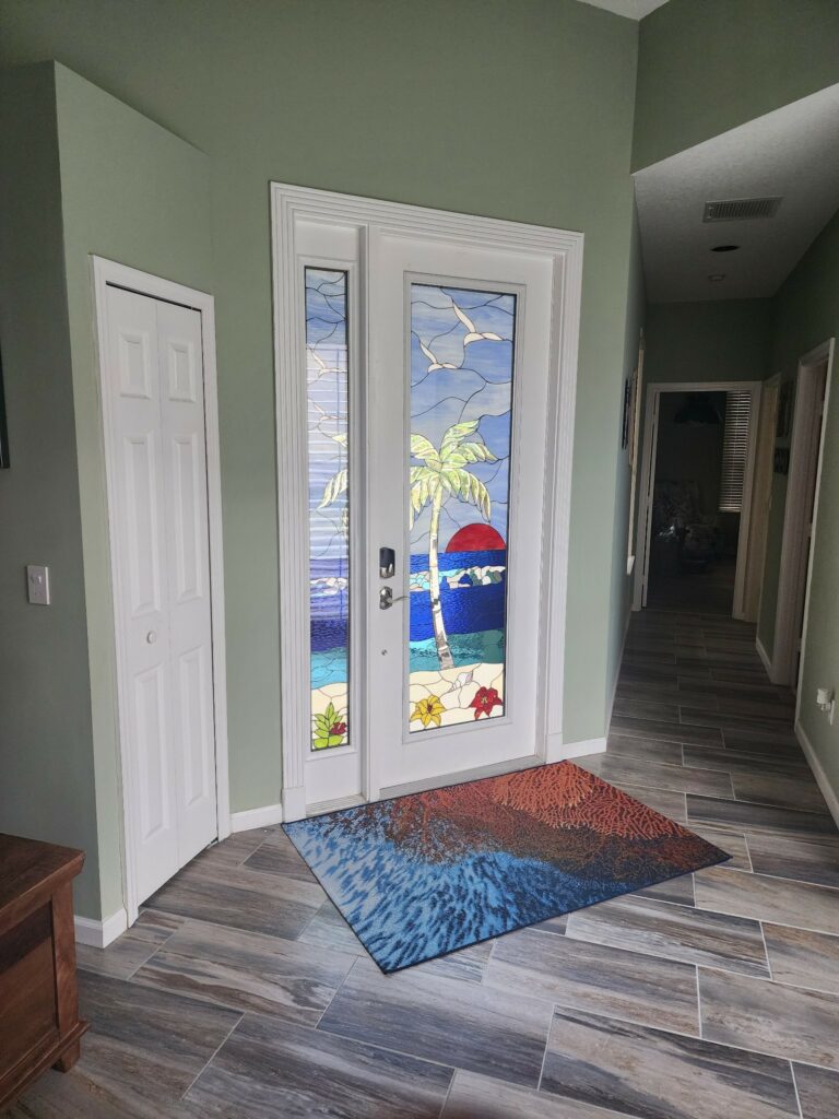 Stunning stained glass entryway door