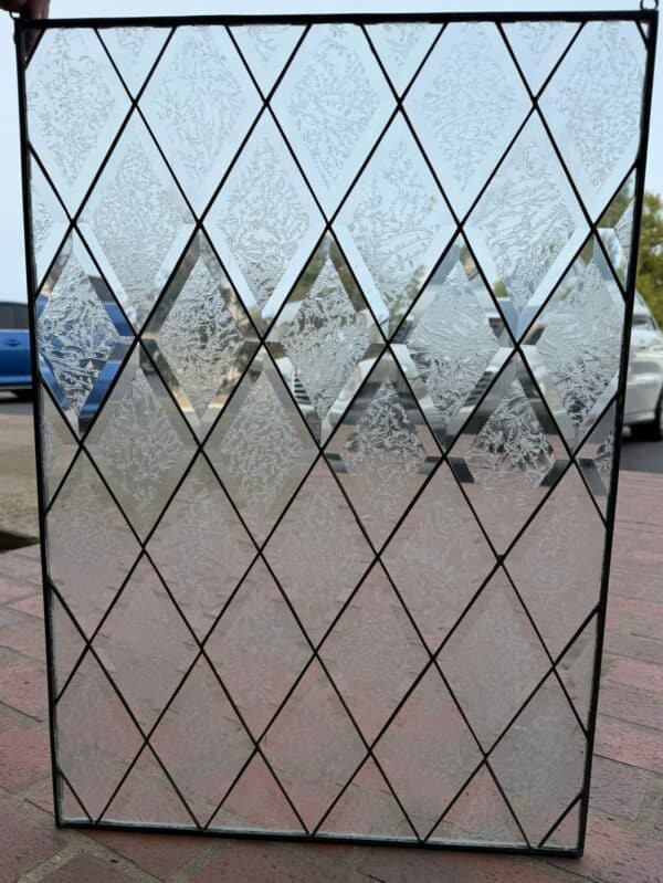 Frosted Beveled Diamond Leaded Window