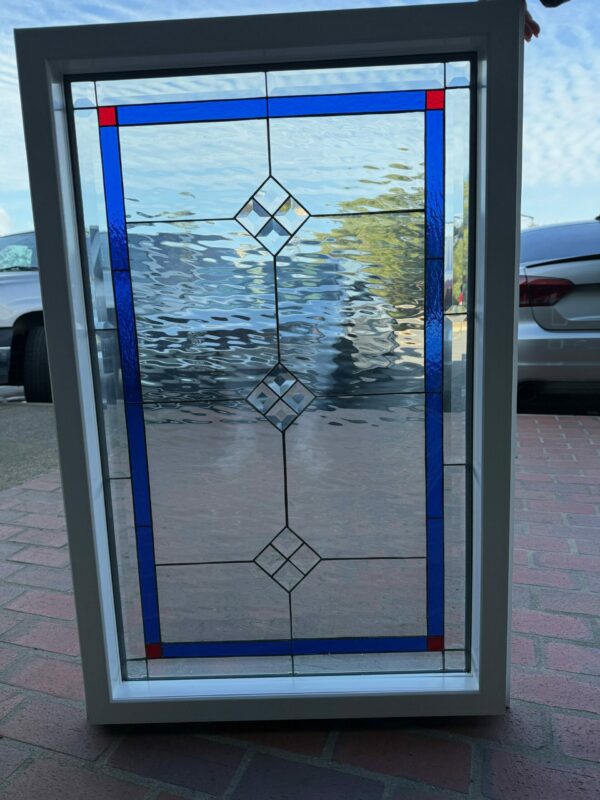 The La Mirada Framed & Insulated Stained & Beveled Glass Window (Can be oriented either way)