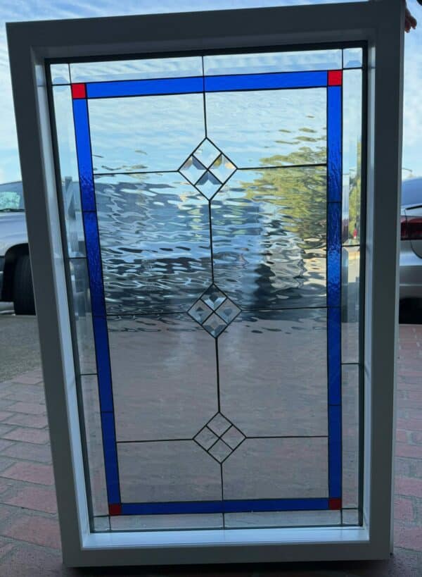 The La Mirada Framed & Insulated Stained & Beveled Glass Window (Can be oriented either way)