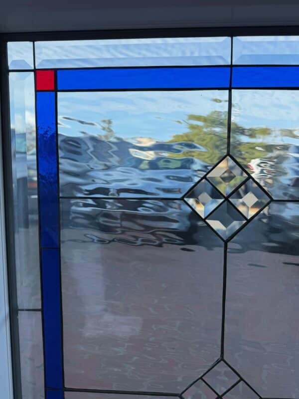 The La Mirada Framed & Insulated Stained & Beveled Glass Window (Can be oriented either way)