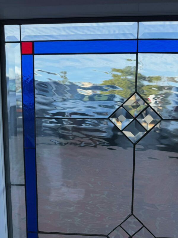 The La Mirada Framed & Insulated Stained & Beveled Glass Window (Can be oriented either way)