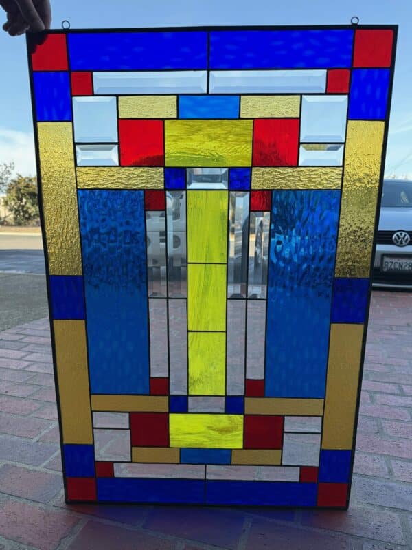 Colorful Craftsman Prairie Style Stained Glass Window