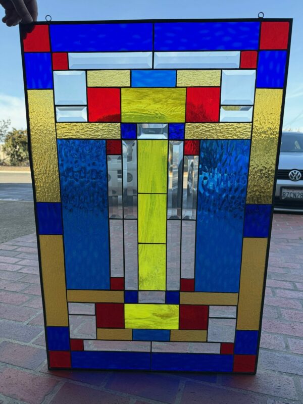 Colorful Craftsman Prairie Style Stained Glass Window