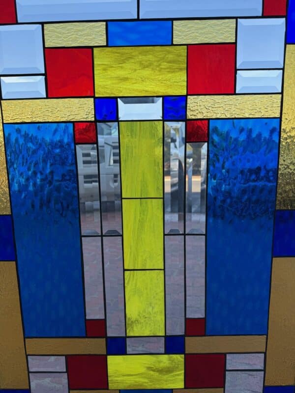 Colorful Craftsman Prairie Style Stained Glass Window
