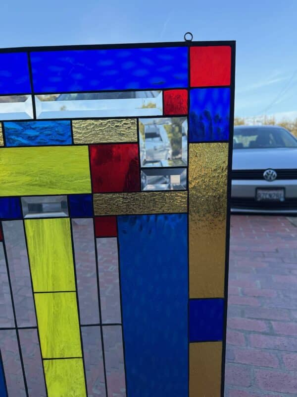 Colorful Craftsman Prairie Style Stained Glass Window