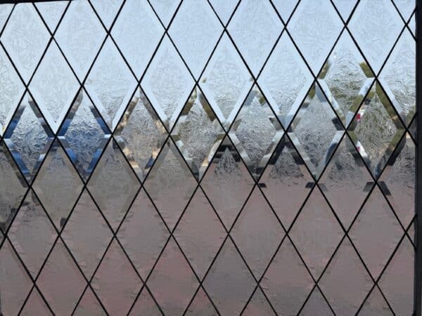 Frosted Beveled Diamond Leaded Glass Window