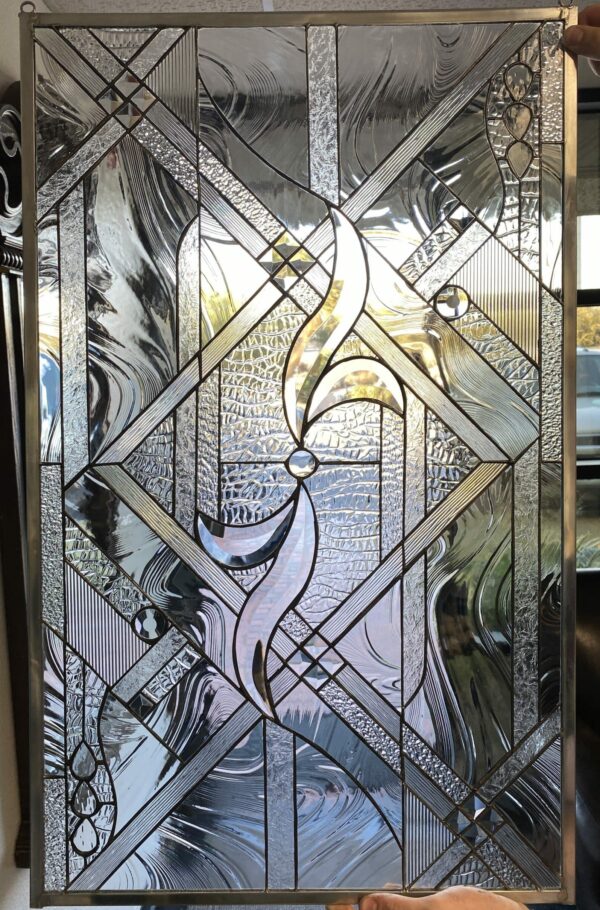 The Beveled Ribbon Leaded Stained Glass Window Panel
