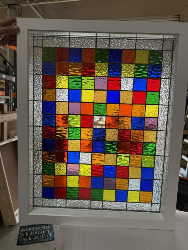 The Colorful Amador Stained Glass Window Is Vinyl Framed and Triple Paned In Tempered Glass Insulated!!