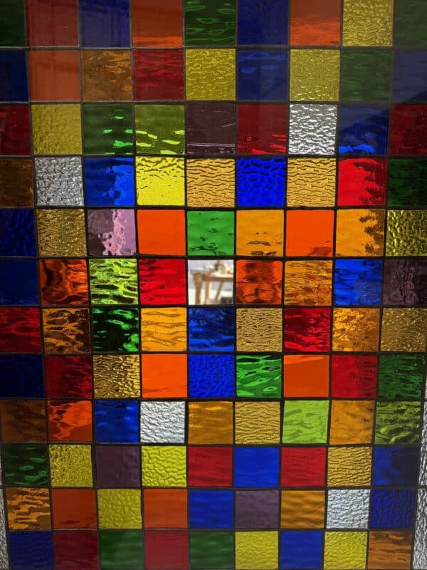 The Colorful Amador Stained Glass Window Is Vinyl Framed and Triple Paned In Tempered Glass Insulated!!