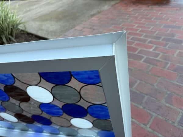 Install ready! Vinyl Framed and Insulated Stained Glass Colored Circles Window