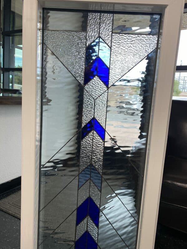 Simple Craftsman Mission Style Stained Glass Window Vinyl Framed, Insulated & Triple Paned