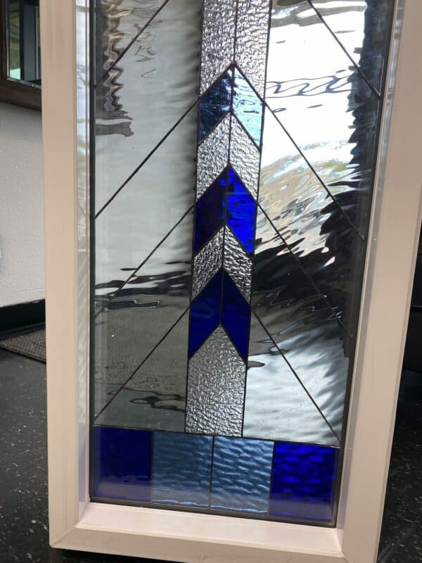 Simple Craftsman Mission Style Stained Glass Window Vinyl Framed, Insulated & Triple Paned