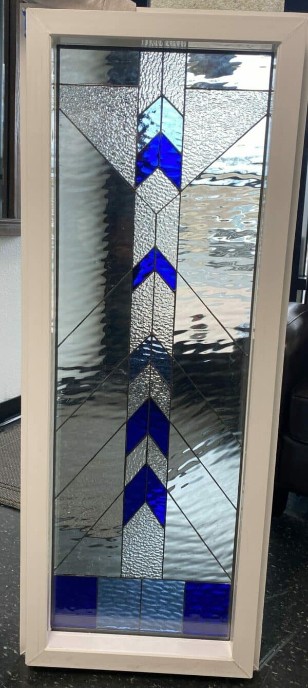 Simple Craftsman Mission Style Stained Glass Window Vinyl Framed, Insulated & Triple Paned