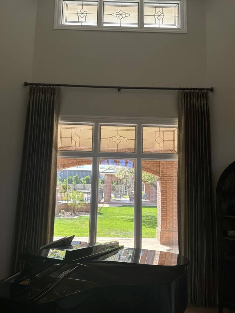 Elegant Clear and Beveled Transom Window Installed
