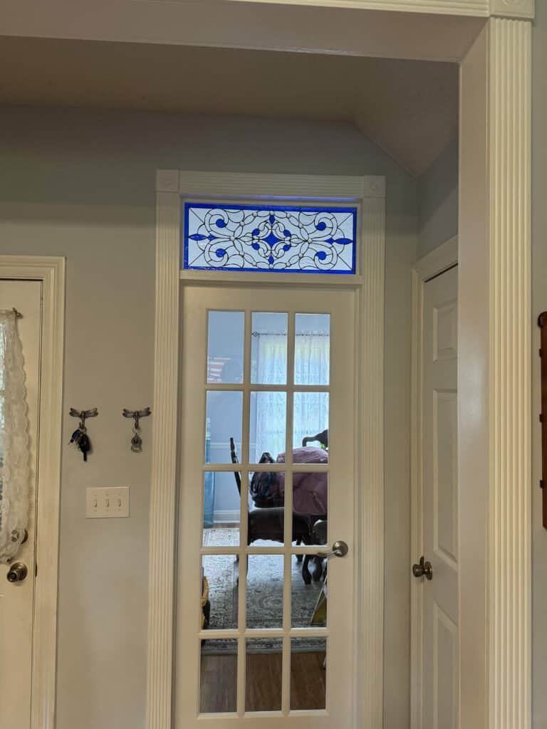 Elegant Blue "Victorville" Transom Window