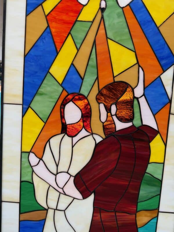 Baptisim of Jesus Stained Glass Window Panel