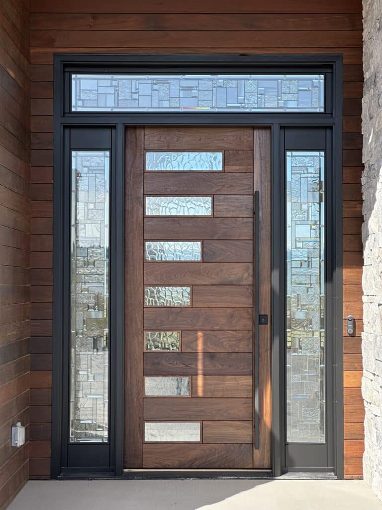 Elegant! Sidelights and Transom Window for Entryway Installed