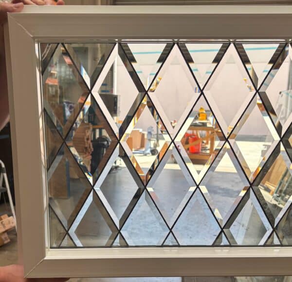 Vinyl Framed and Insulated. Beveled Diamonds Classic Stained Glass Window!