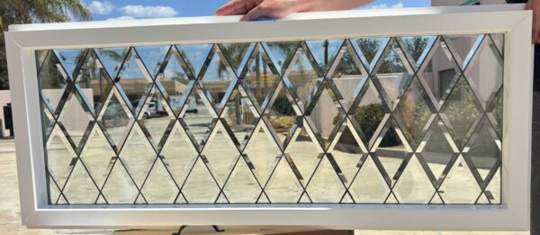 Vinyl Framed and Insulated. Beveled Diamonds Classic Stained Glass Window!