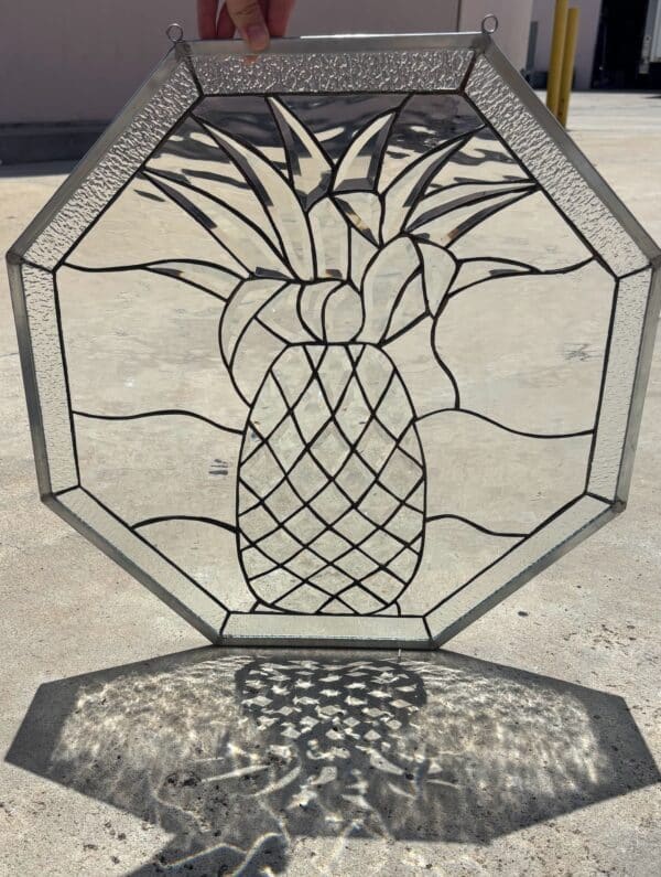 Amazing Beveled Pineapple Stained Glass Window Panel