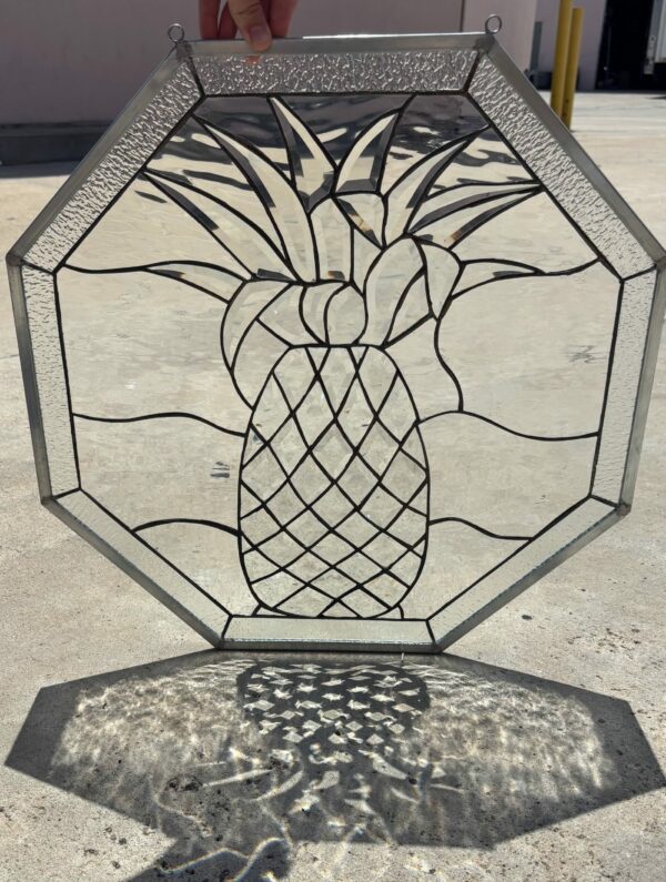 Amazing Beveled Pineapple Stained Glass Window Panel