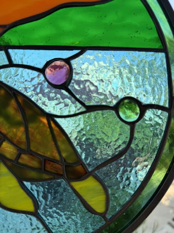 Maui Turtle & Molakai Island Stained Glass Suncatcher