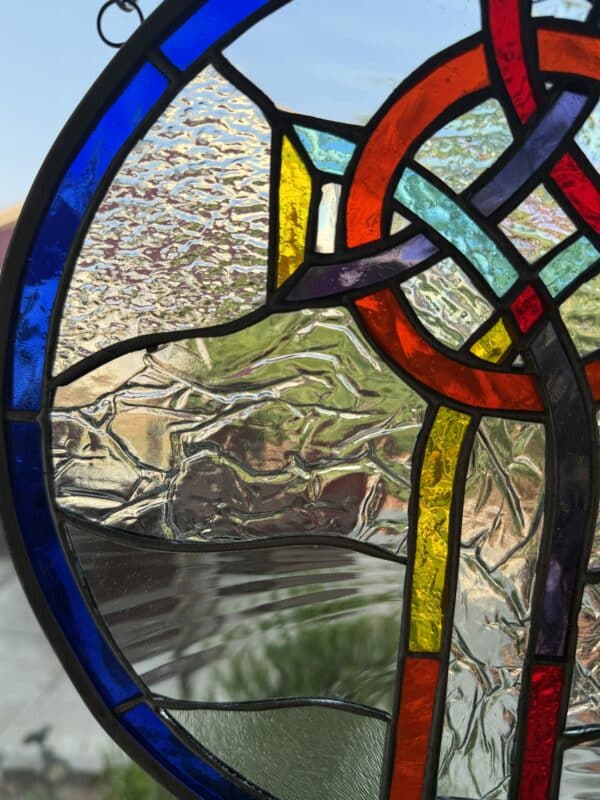 Colorful Gothic Cross Stained Glass Suncatcher