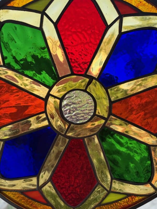 Colorful Cathedral Rose Stained Glass Suncatcher