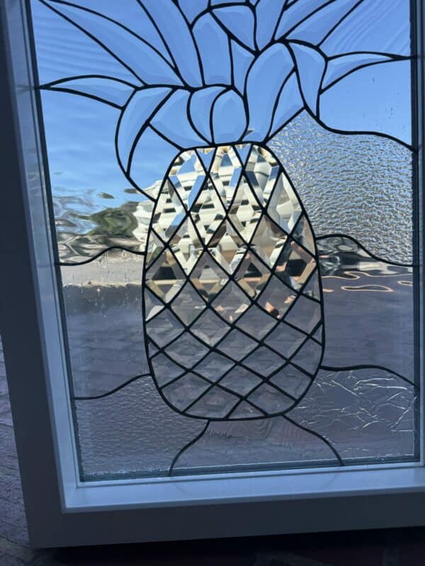 All Beveled Pineapple" Stained Glass Window Glass Window With Frame - Insulated Pre-Installed with Tempered glass-