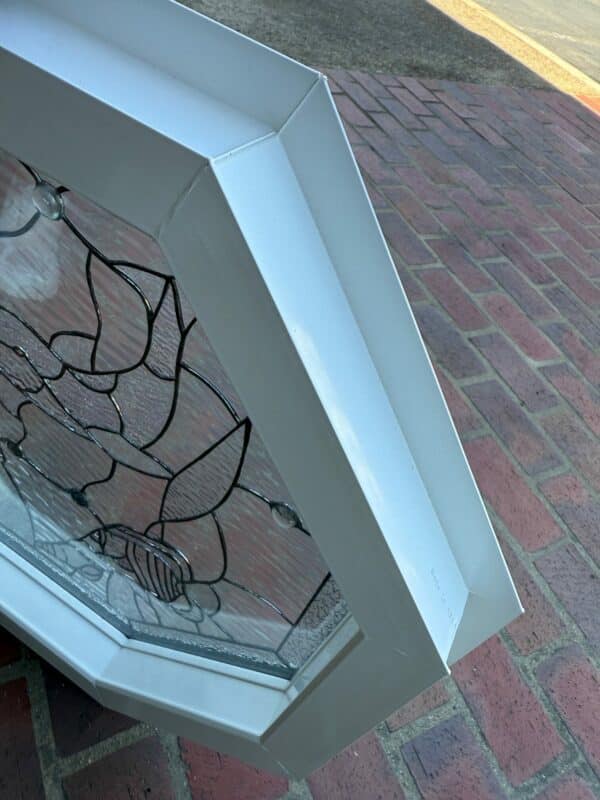 Irridecent Dolphin and Sealife Stained Glass Window Panel Insulated & Pre-installed Into Vinyl Frame