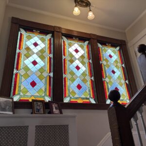 Victorian Geometric Triptych Staircase Windows Victorian Geometric Triptych Staircase Windows